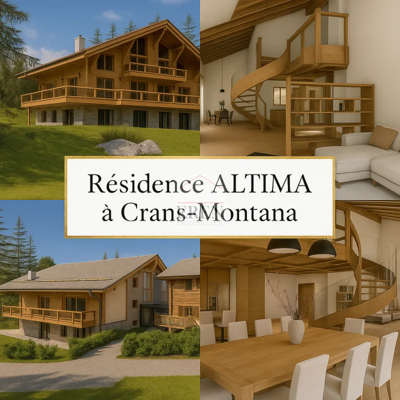Magnifique appartement en duplex en attique 5 pièces neuf avec terrasse sud-ouest au centre de Crans-Montana