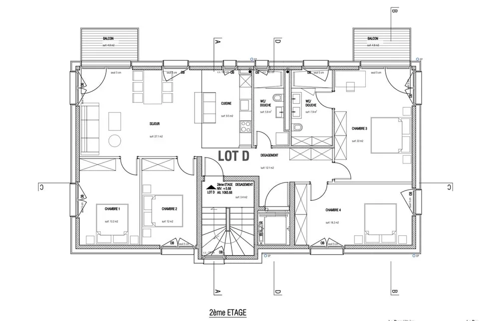 CHALET 1909 - LOT D - 5.5P AVEC BALCON