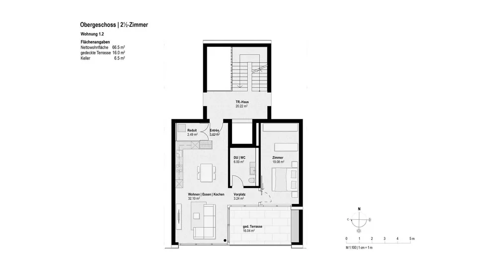 Dans le quartier de la vieille ville : Charmant appartement 2,5 pièces au 1er étage. Calme et pourtant central