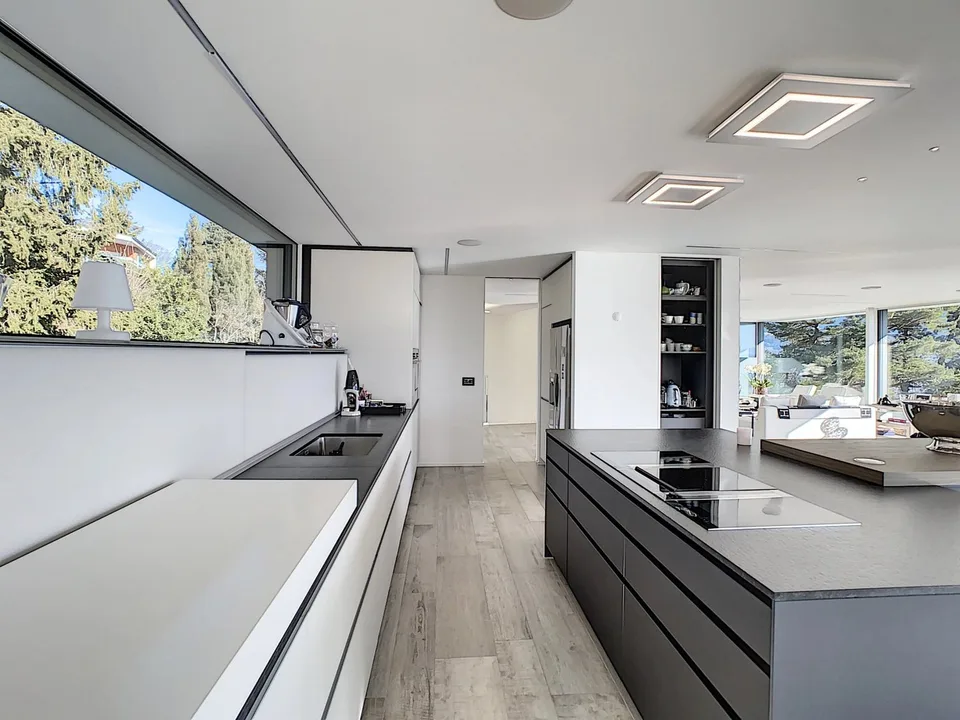 Ausgezeichnete moderne Villa mit Panoramablick über den Genfersee und die Alpen