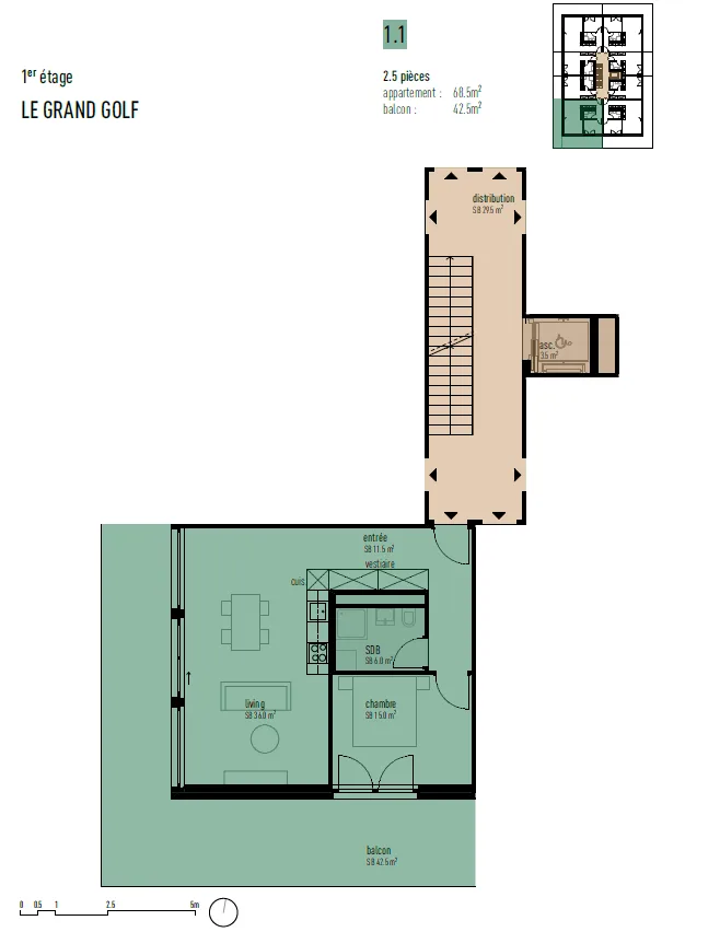 Appartement 2,5 Zimmer in neuer Wohnanlage gegenüber dem Golf von Sierre – Foto 10 von 12