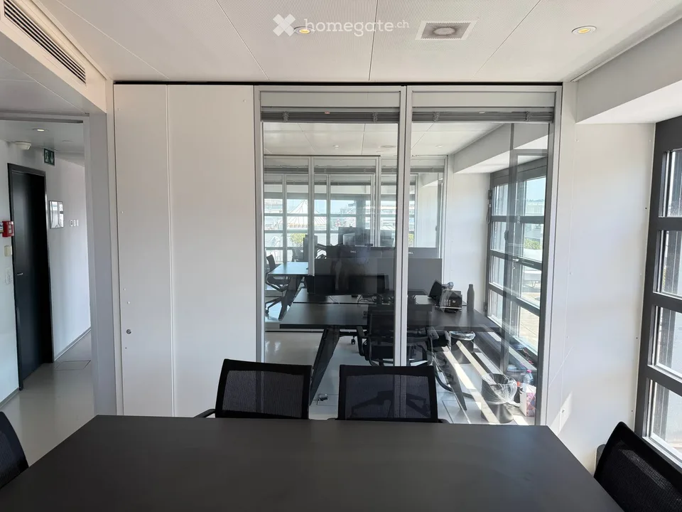 Bureau d'exception à Genève — immense terrasse, vue Jet d'Eau, clé en main, mobilier disponible