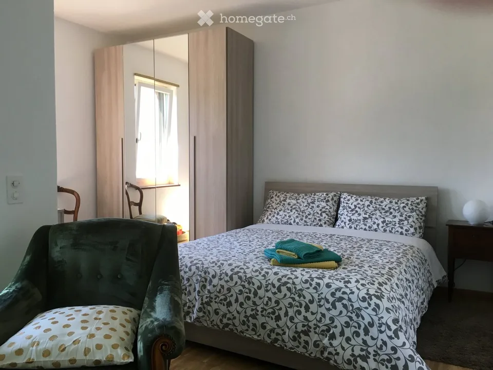 Zweizimmerwohnung eingerichtet mit Seeblick