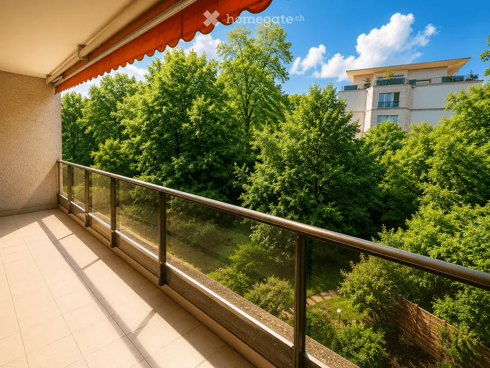 Prächtige 5.5-Zimmer-Wohnung mit Grünblick und Pool – Blühendes Apartment in Genf