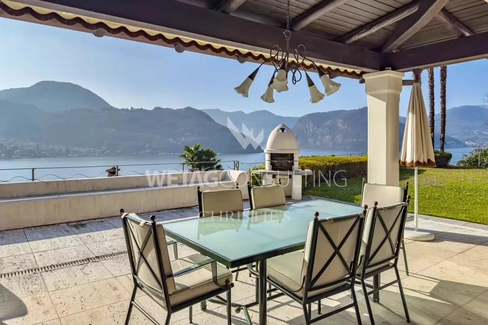 Lugano-Figino: Elegante Villa mit traumhafter Aussicht auf den Luganersee & Indoor-Pool zu verkaufen – Foto 11 von 12