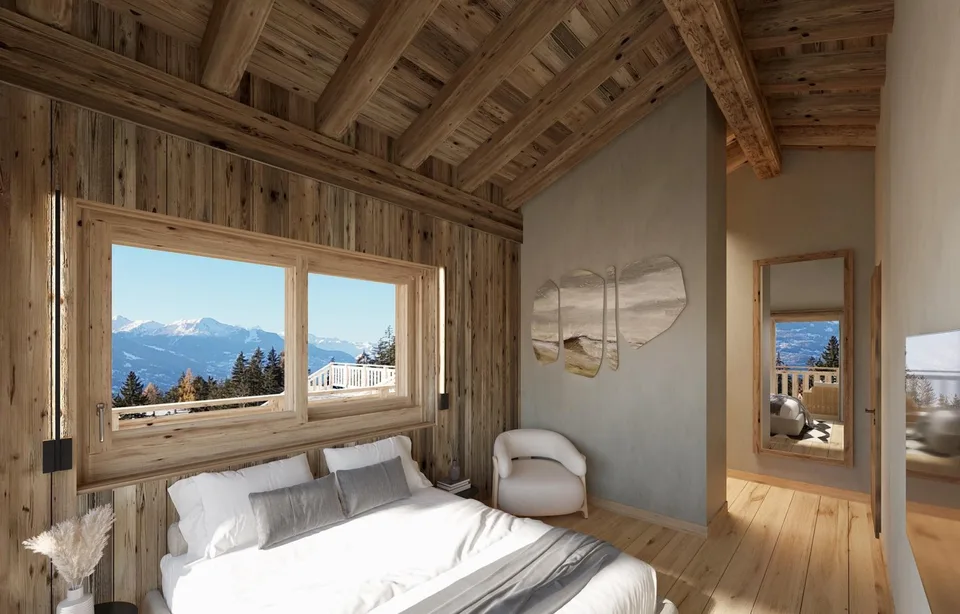 Lussuoso chalet di 4,5 locali a Crans-Montana su piano (con autorizzazione di costruzione)