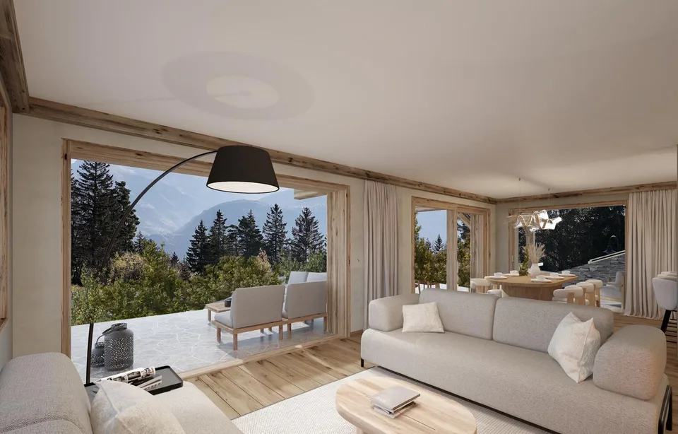 Lussuoso chalet di 4,5 locali a Crans-Montana su piano (con autorizzazione di costruzione)