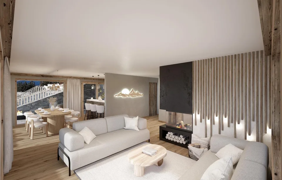 Lussuoso chalet di 4,5 locali a Crans-Montana su piano (con autorizzazione di costruzione)