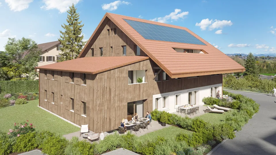 3,5 Zimmer mit Garten, Neubau im Zentrum des Dorfes