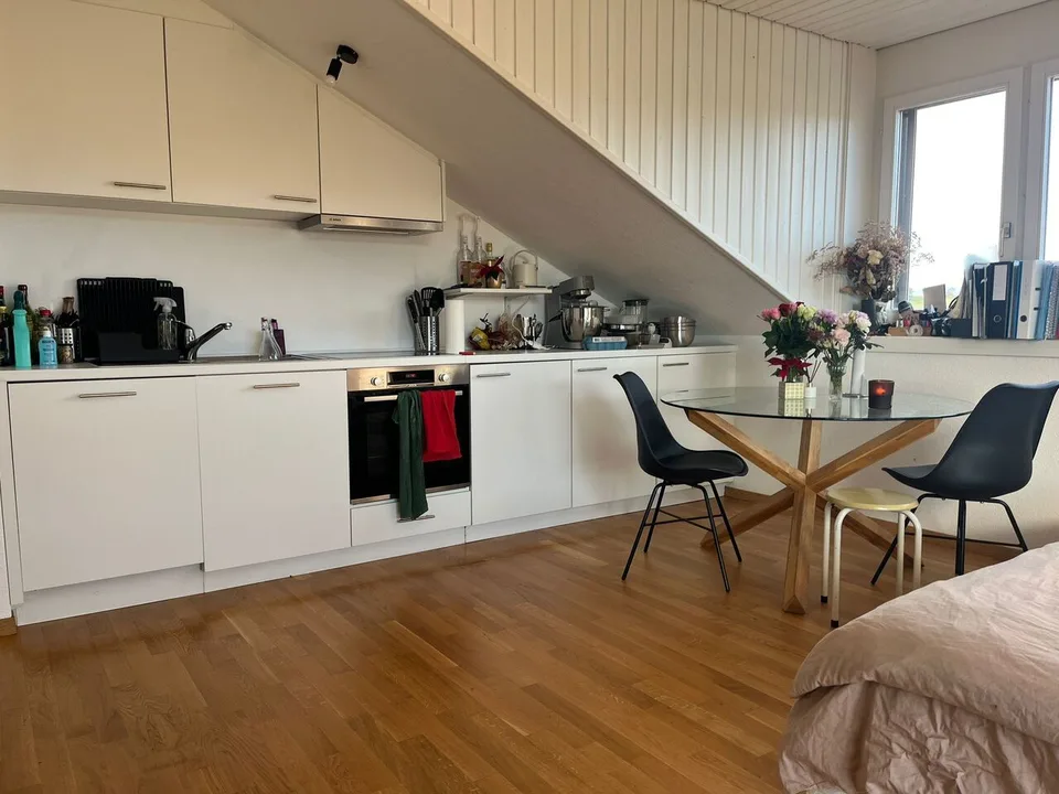 Studio in Courtepin mit 33,6m², überdachtem Balkon, Tiefgaragenparkplatz, Keller