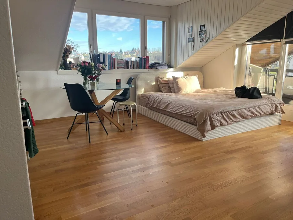 Studio in Courtepin mit 33,6m², überdachtem Balkon, Tiefgaragenparkplatz, Keller