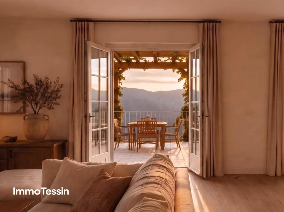 Nouvelle & exclusive maison de 8 pièces avec une vue panoramique magnifique sur le monde montagnard du Tessin près de Lugano
