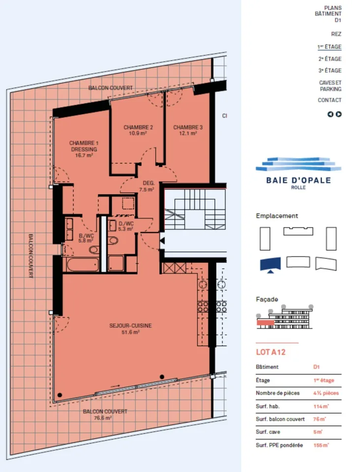 Neue Wohnung mit hohem Standard - 4,5 Zimmer in Ecklage mit 76m² Balkon - Seeblick – Foto 7 von 8