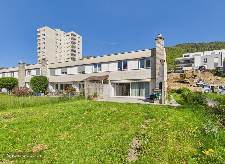 Semi-detached house on one side close to the school