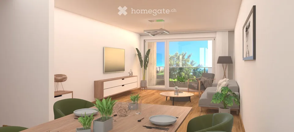 Moderne 3.5-Zimmer-Wohnung in der Nähe Rothenburg mit Balkon und Garage