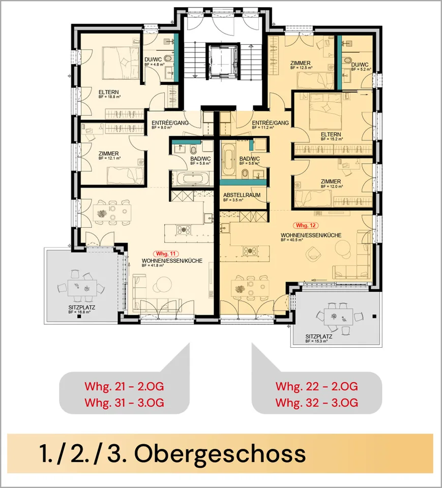BIENENPARK - Appartement de 3,5 pièces exclusif au 3e étage