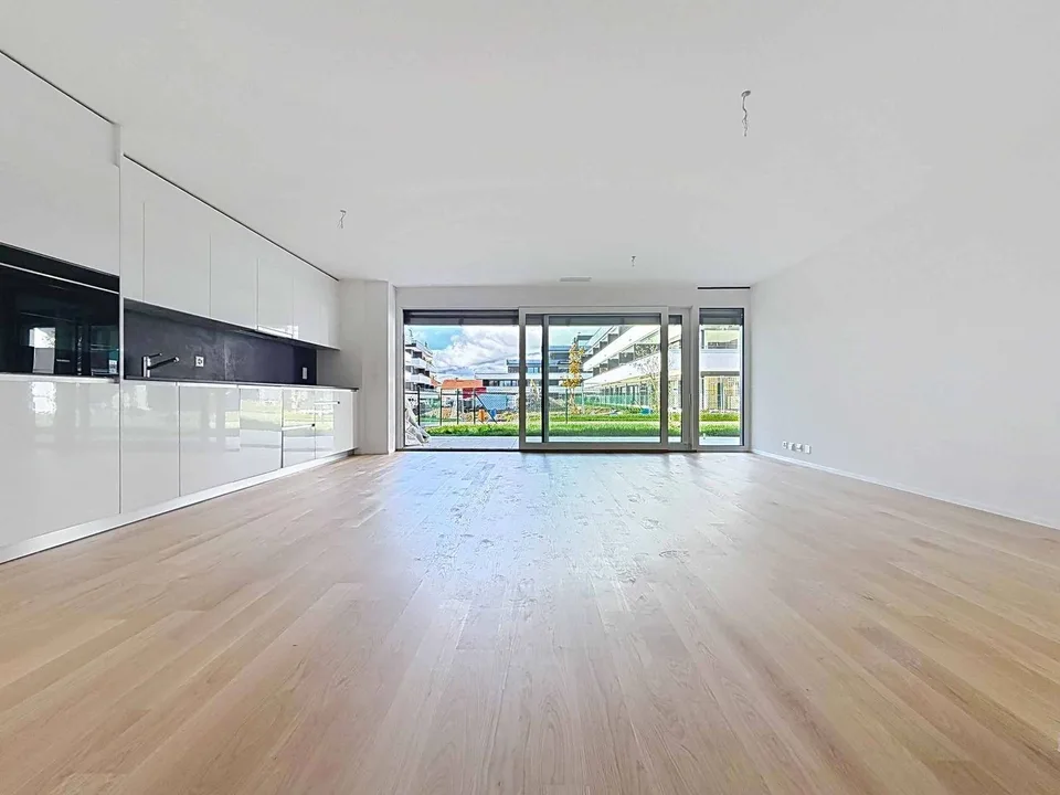 Appartement neuf de 3.5 pièces avec 2 terrasses et 2 jardins