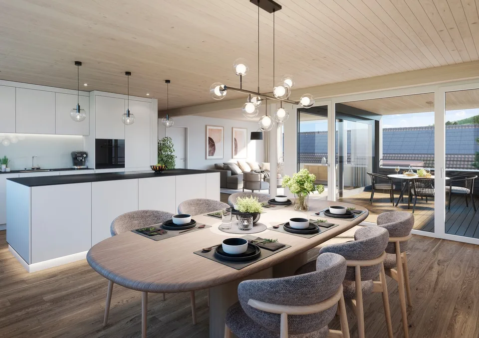 Exclusive semi-detached house in wooden construction in a central location in Ehrendingen