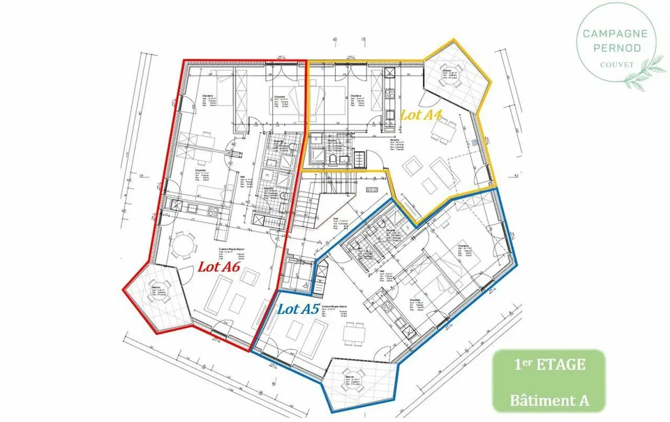 Appt PPE nuovo di 2,5 locali con balcone Campagne Pernod, lotto A4 – foto 12 di 19