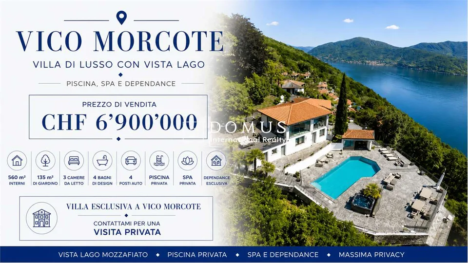 Villa di lusso 6 locali con vista lago, piscina, spa e dependance
