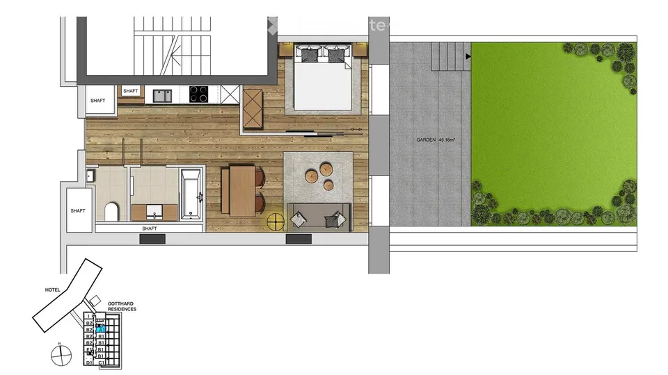 Suite magnifique avec terrasse de 50 m² dans le village Reuss exclusif – Andermatt – photo 8 sur 8