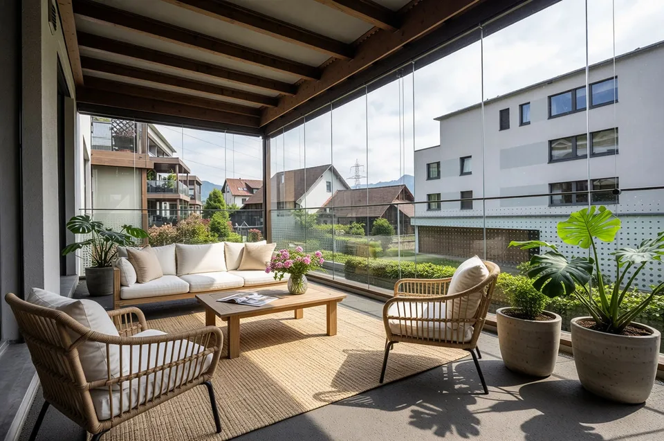 Moderne 3.5-Zimmer-Wohnung mit Wintergarten-Balkon in Schmerikon