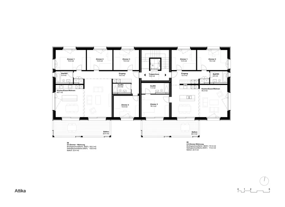 Aussergewöhnliche 5.5-Zimmer Attikawohnung in Steg