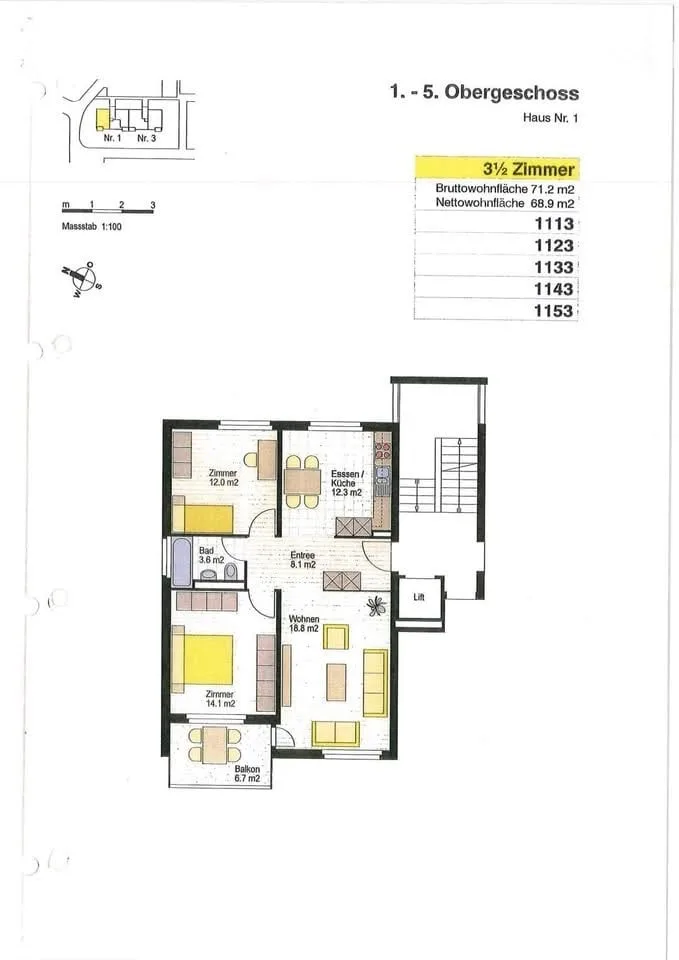 Sous-locataire (01.09) Appartement à la gare de Solothurn