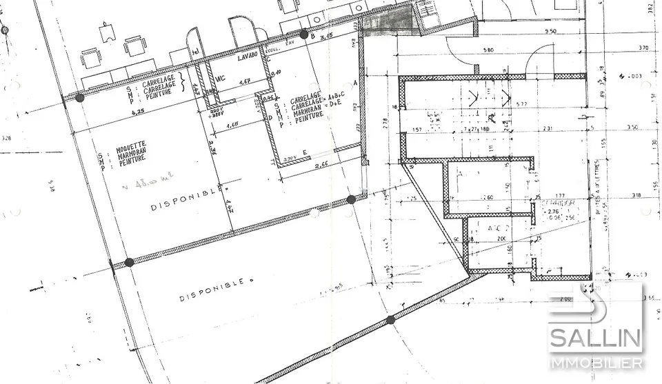 SURFACES ADMINISTRATIVE D'ENV. 96 M² DIVISIBLE EN 2 SURFACES DE 48 M²