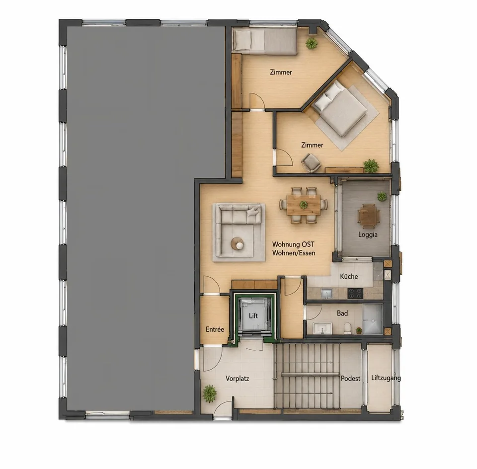 3.5-Zimmer-Attikawohnung zu vermieten