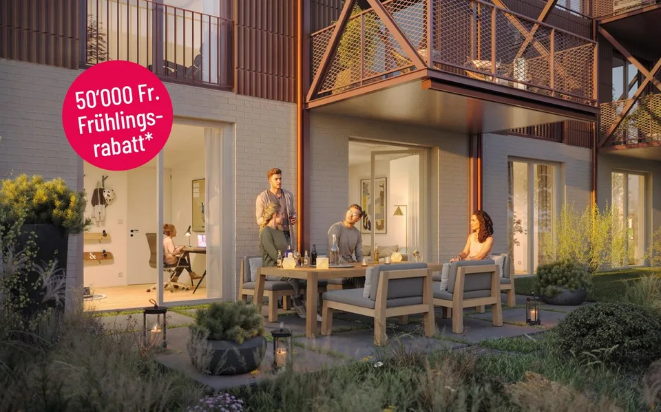 Stilvolle Gartenwohnung mit sonnigem Sitzplatz.