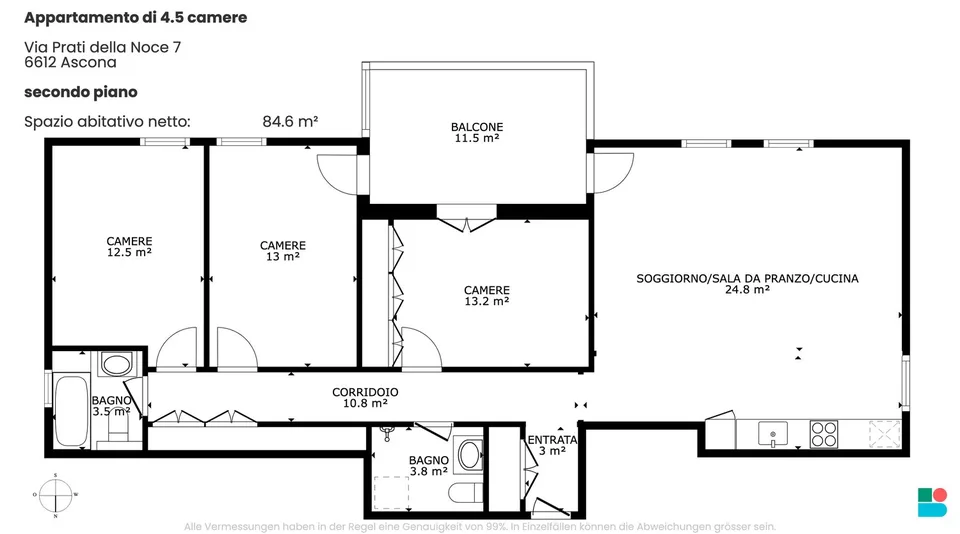 Elegantes 4.5-Zimmer-Apartment in optimaler Lage in Ascona – Foto 9 von 9