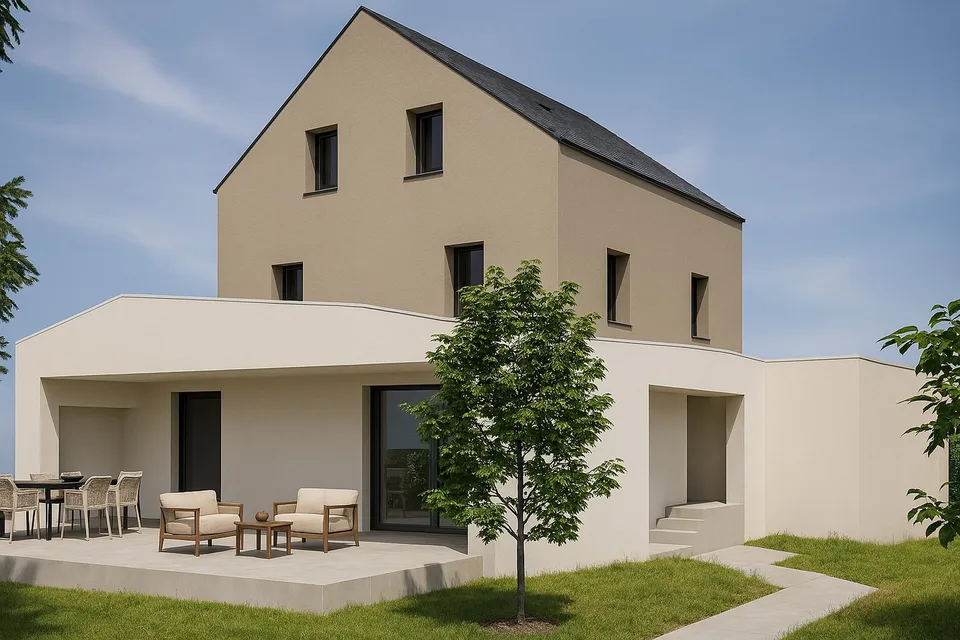 Bella casa nuova su 3 livelli con giardino