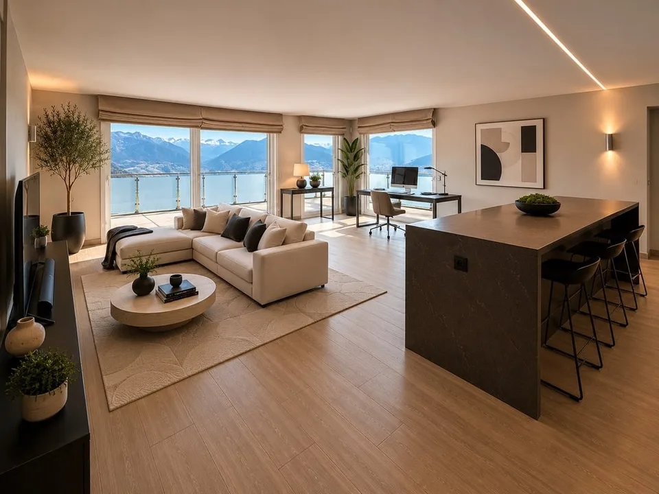 Splendide appartement de standing avec vue panoramique sur les montagnes et la Vallée