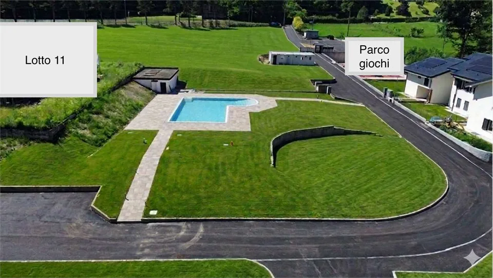 Nuovo trilocale con giardino privato, piscina 150mq e box 50mq
