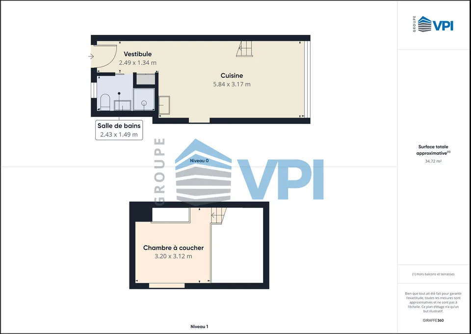 Magnifique 1.5 pièces duplex situé à Plan-les-Ouates