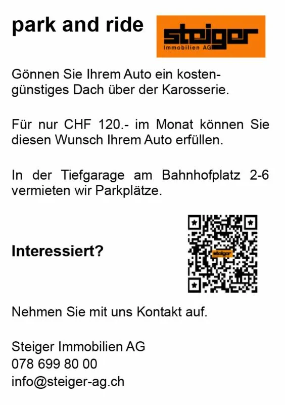 Parcheggi auto in affitto a Egerkingen / P + Rail