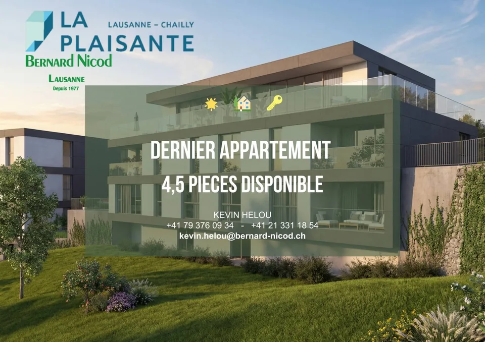 Dernier lot 4,5 pièces, orienté sud. Finitions au gré de l'acquéreur !