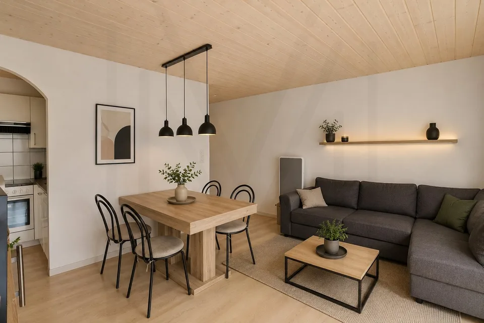 Zweizimmerwohnung: Charme und Komfort im Herzen des Dorfes!