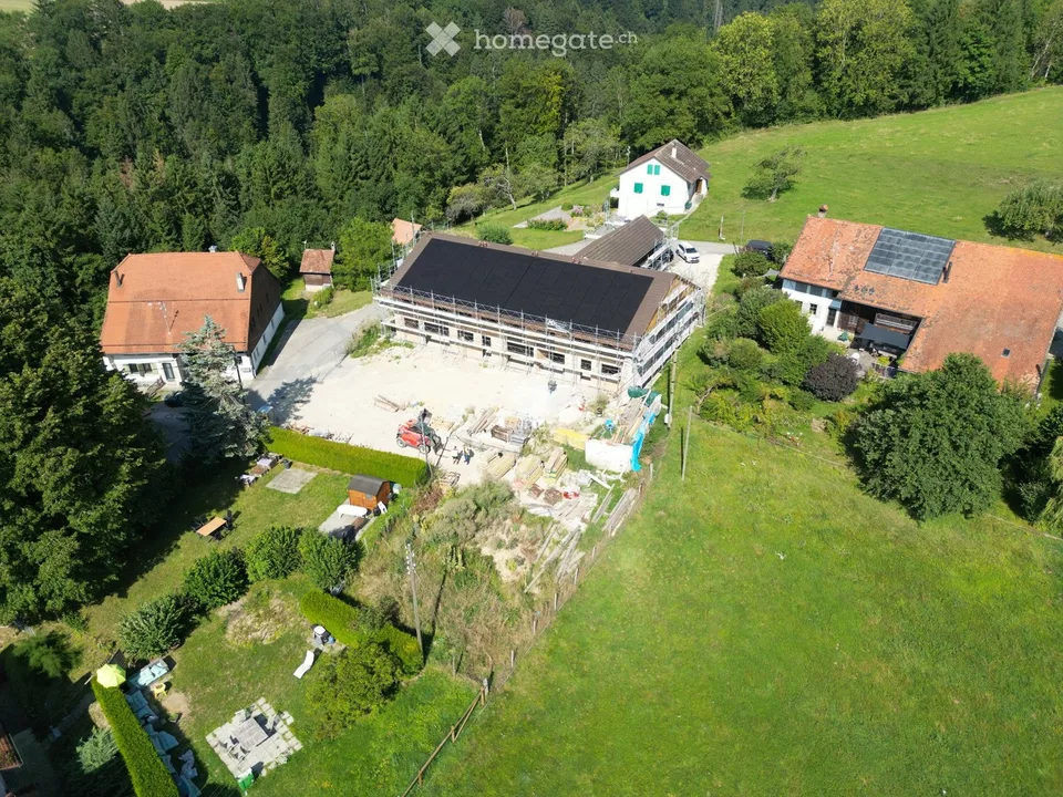 Reihenhäuser in einer grünen Umgebung