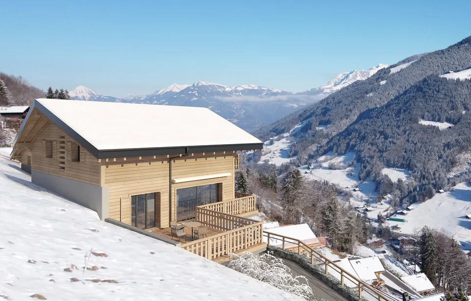 Einzeln stehendes Chalet "Les Pommats B" zum Verkauf in Val d’Illiez – Baugenehmigung liegt vor