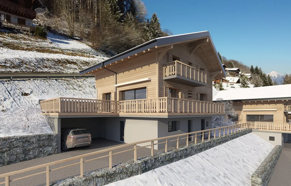 "Chalet individuel "Les Pommats B" à vendre à Val d’Illiez – permis de construire en force"