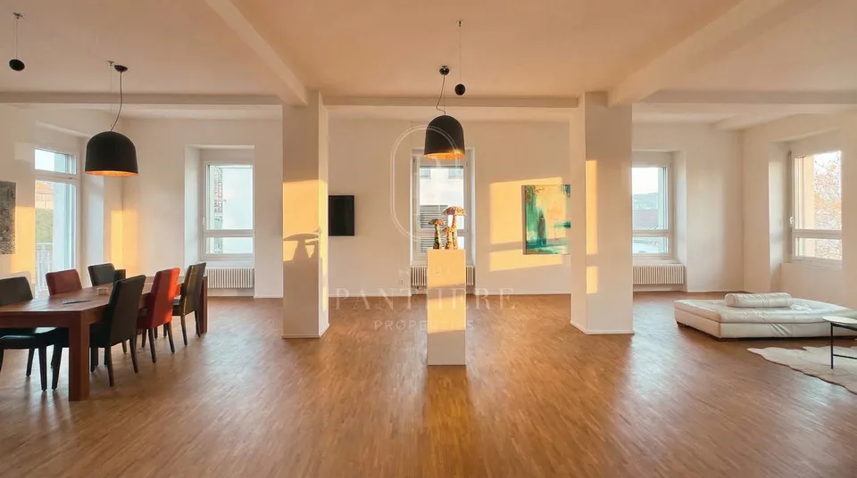 Découvrez un esprit de loft new-yorkais sur 305 m² au bord du lac de Zurich
