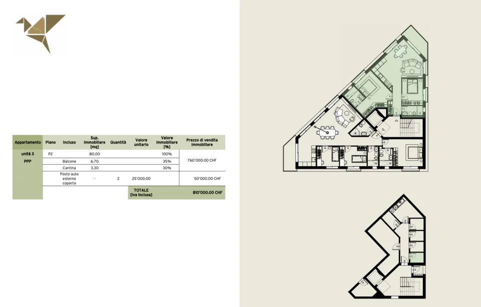 ORIGLIO RESIDENZA ORIGAMI · NUOVO 3.5 LOCALI DI DESIGN – foto 7 di 8