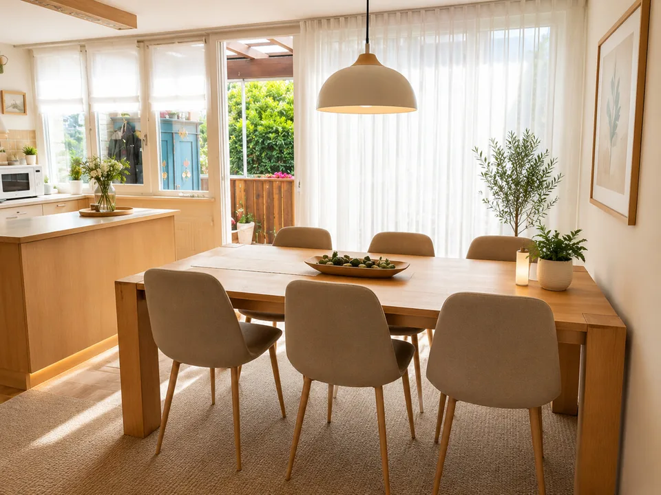 Maison mitoyenne charmante avec jardin ensoleillé