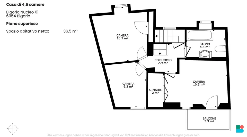 Gemütliches Haus mit 4.5 Zimmern in Bigorio – Foto 10 von 10