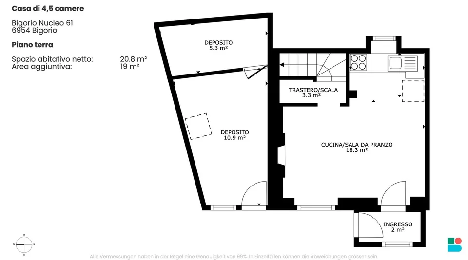 Gemütliches Haus mit 4.5 Zimmern in Bigorio – Foto 9 von 10