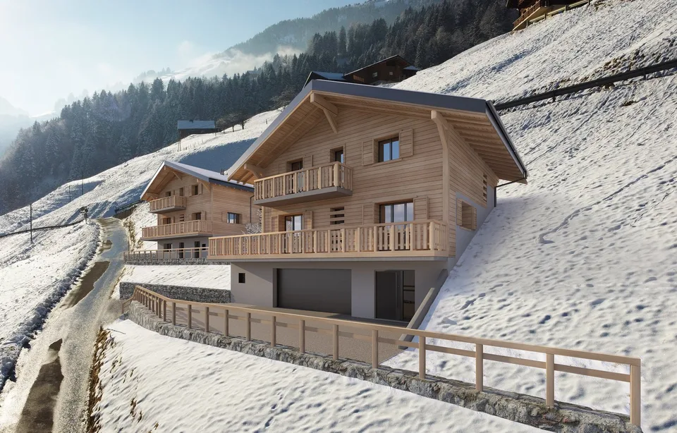 "Chalet individuel "Les Pommats A" à vendre à Val d’Illiez – permis de construire en force"