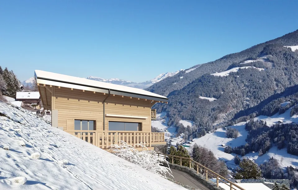 "Chalet individuel "Les Pommats A" à vendre à Val d’Illiez – permis de construire en force"
