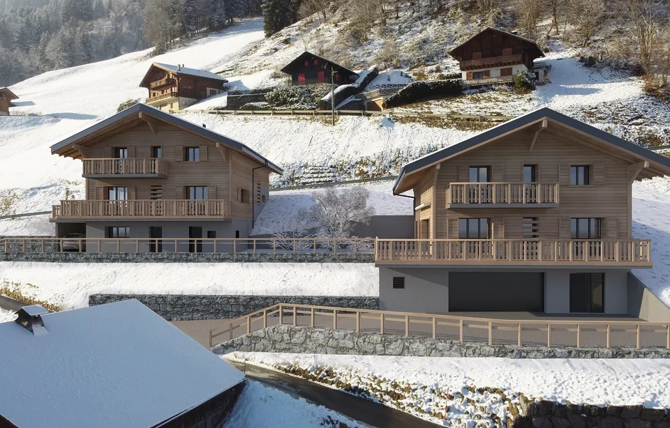 "Chalet individuel "Les Pommats A" à vendre à Val d’Illiez – permis de construire en force"